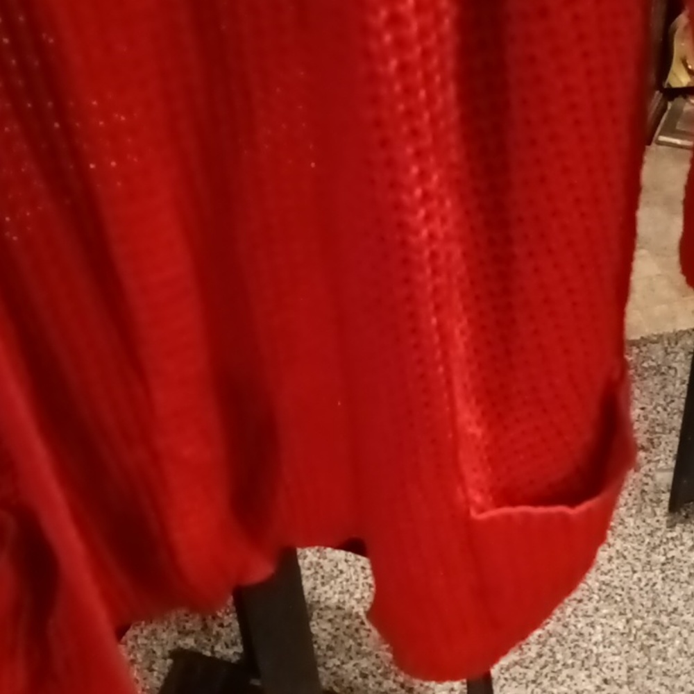 KIM ROGERS red braided waffled cardigan with saggy pockets Size XL - Picture 12 of 13